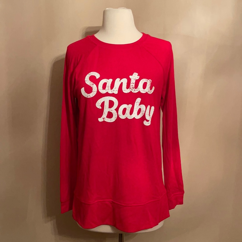 Women’s Maternity XS Red Santa Baby Sweatshirt